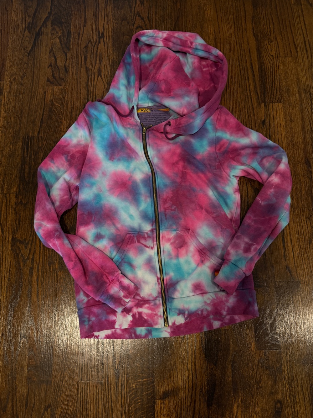 Aviator Nation Tie-Dye Zip Hoodie women’s small - Pink & Blue
